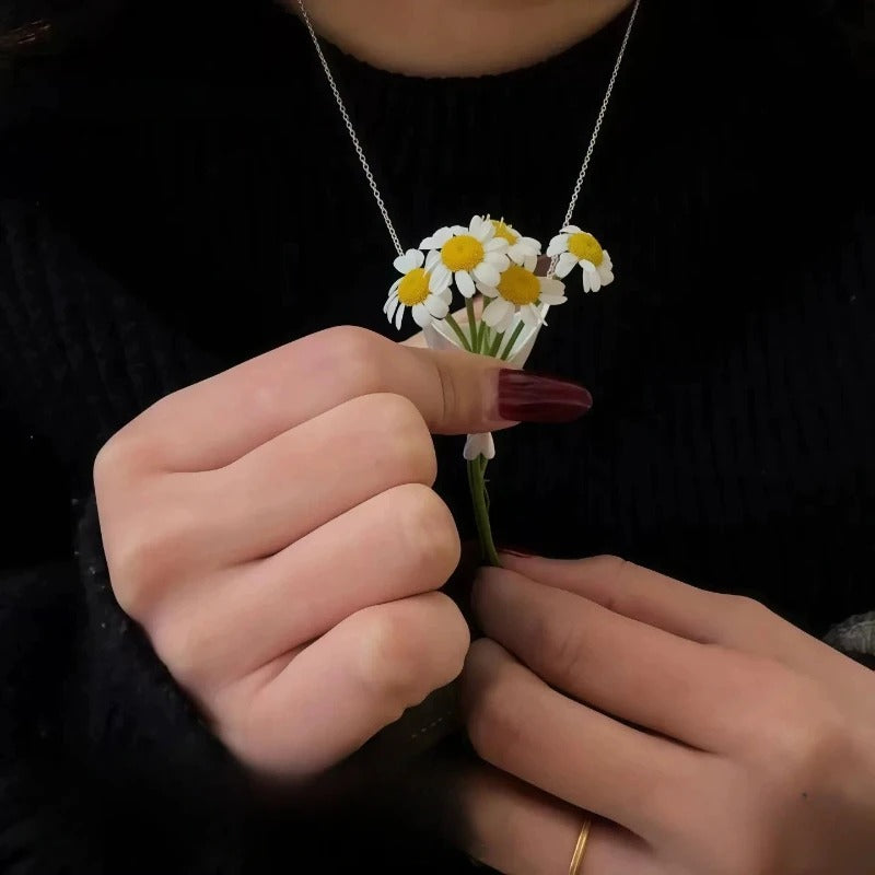 Stainless Steel Flower Bouquet Necklace